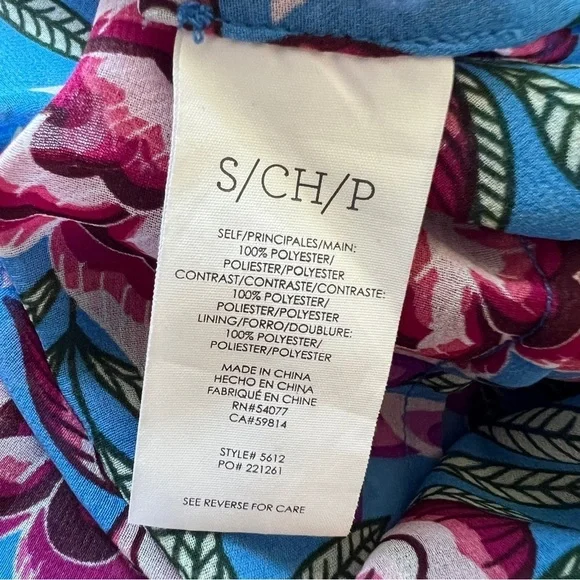 CABI Primrose Floral Tunic Dress Separate Blue Slip Size Small - Picture 11 of 12